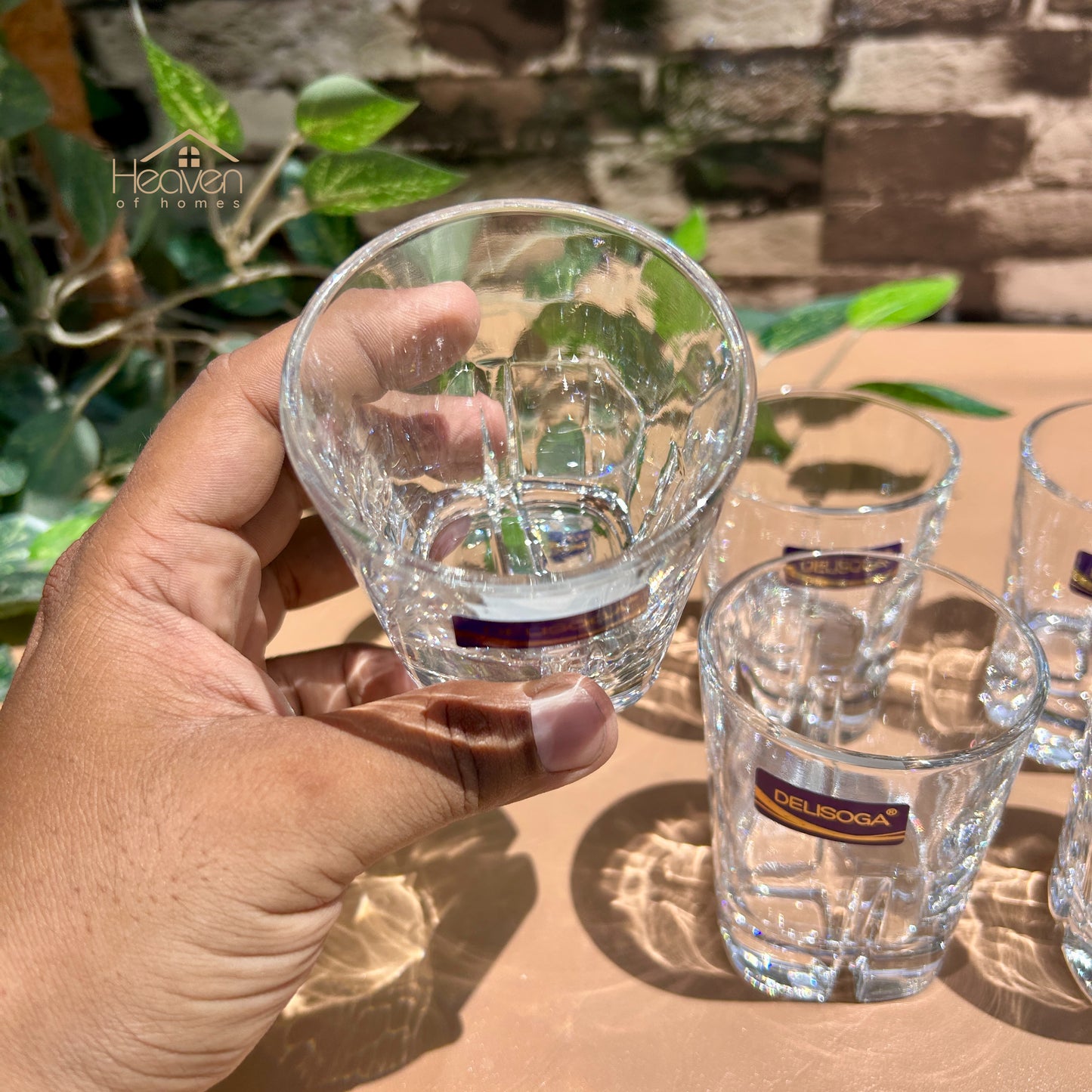 Delisoga® 6-piece Transparent Drinking Glasses – For Home & Dining 200 ml - Y5150-3