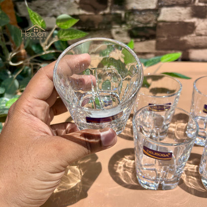Delisoga® 6-piece Transparent Drinking Glasses – For Home & Dining 200 ml - Y5150-3