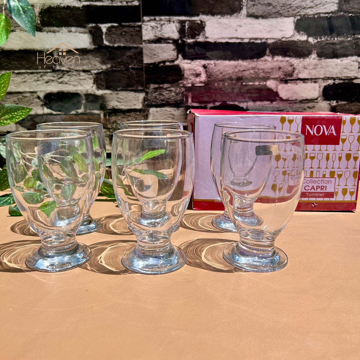Nova® 6-piece Transparent Drinking Glasses – For Home & Dining Capri
