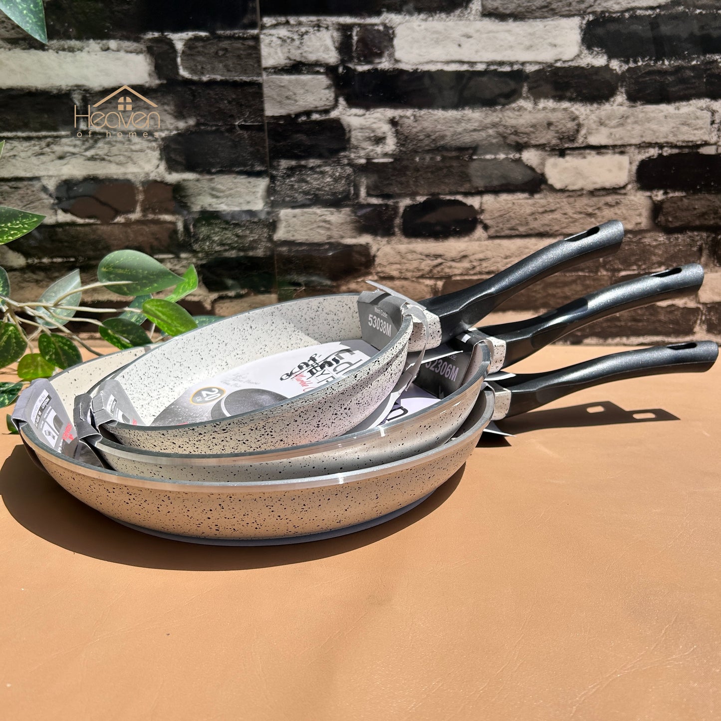 Sonex® Silver Steel Marble Coating Frying Pan | Non-Stick Premium Cookware Fry Pan