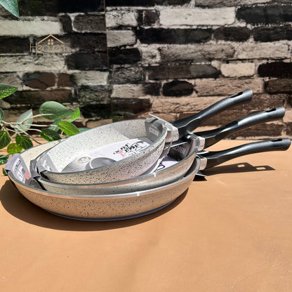 Sonex® Silver Steel Marble Coating Frying Pan | Non-Stick Premium Cookware Fry Pan