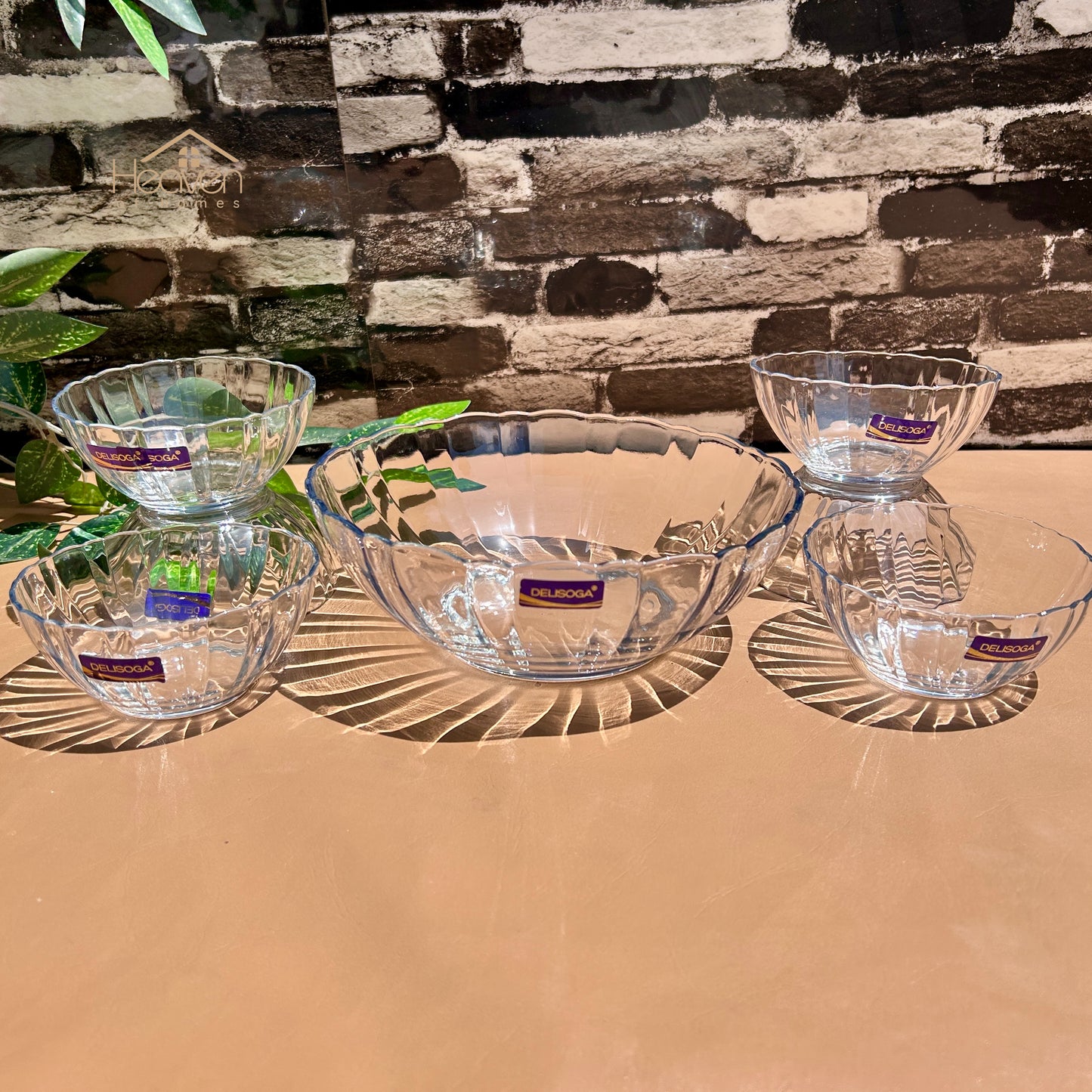 Delisoga® 7 Pieces Vintage Style Fruit Serving Set – 6 Small and 1 Large Bowl