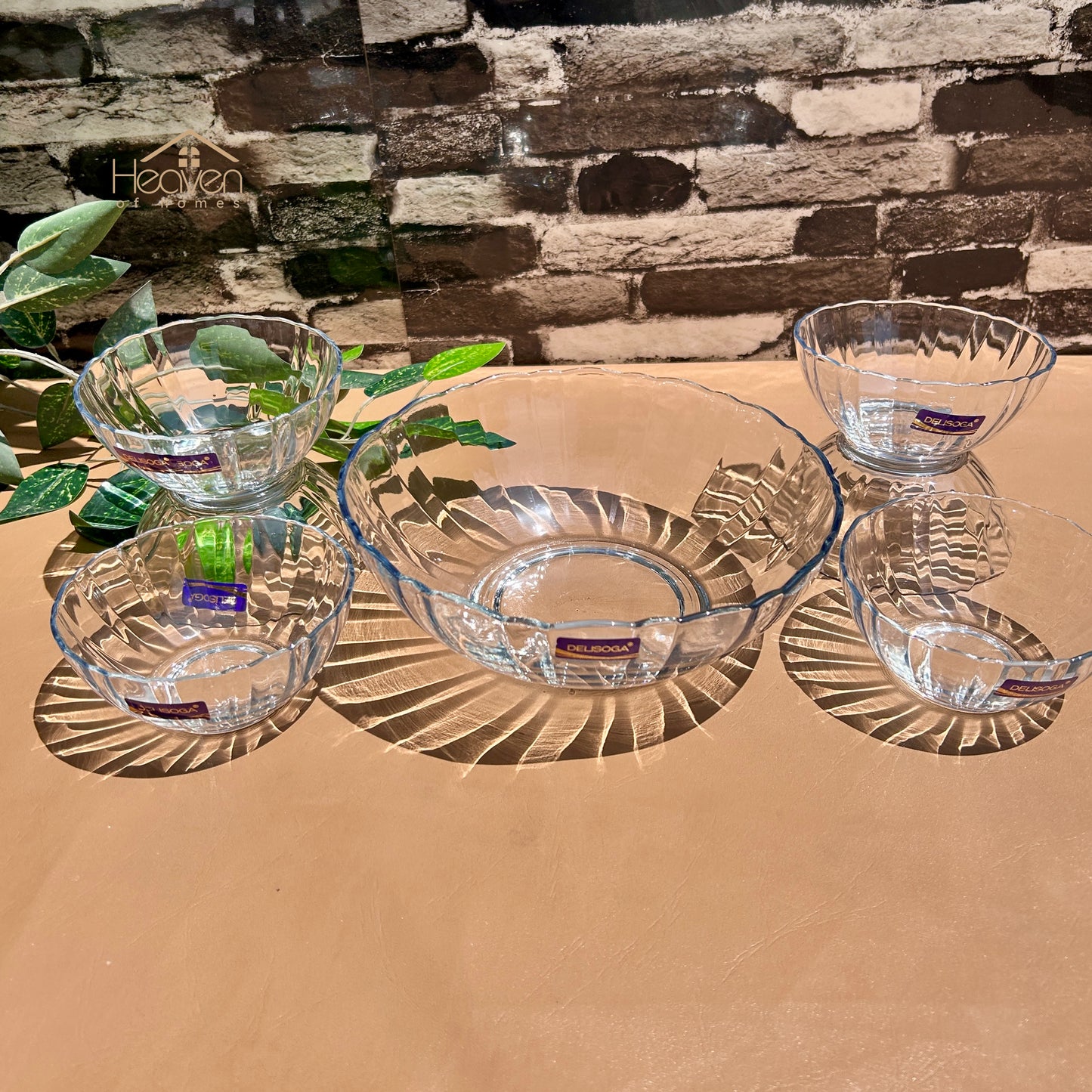 Delisoga® 7 Pieces Vintage Style Fruit Serving Set – 6 Small and 1 Large Bowl