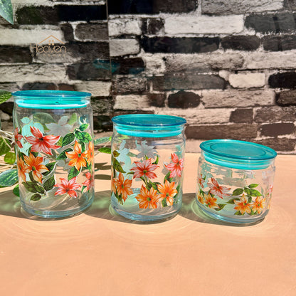 Heaven® Set of 3 Glass Storage Jars with Airtight Lids | Kitchen & Pantry Containers