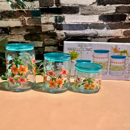 Heaven® Set of 3 Glass Storage Jars with Airtight Lids | Kitchen & Pantry Containers
