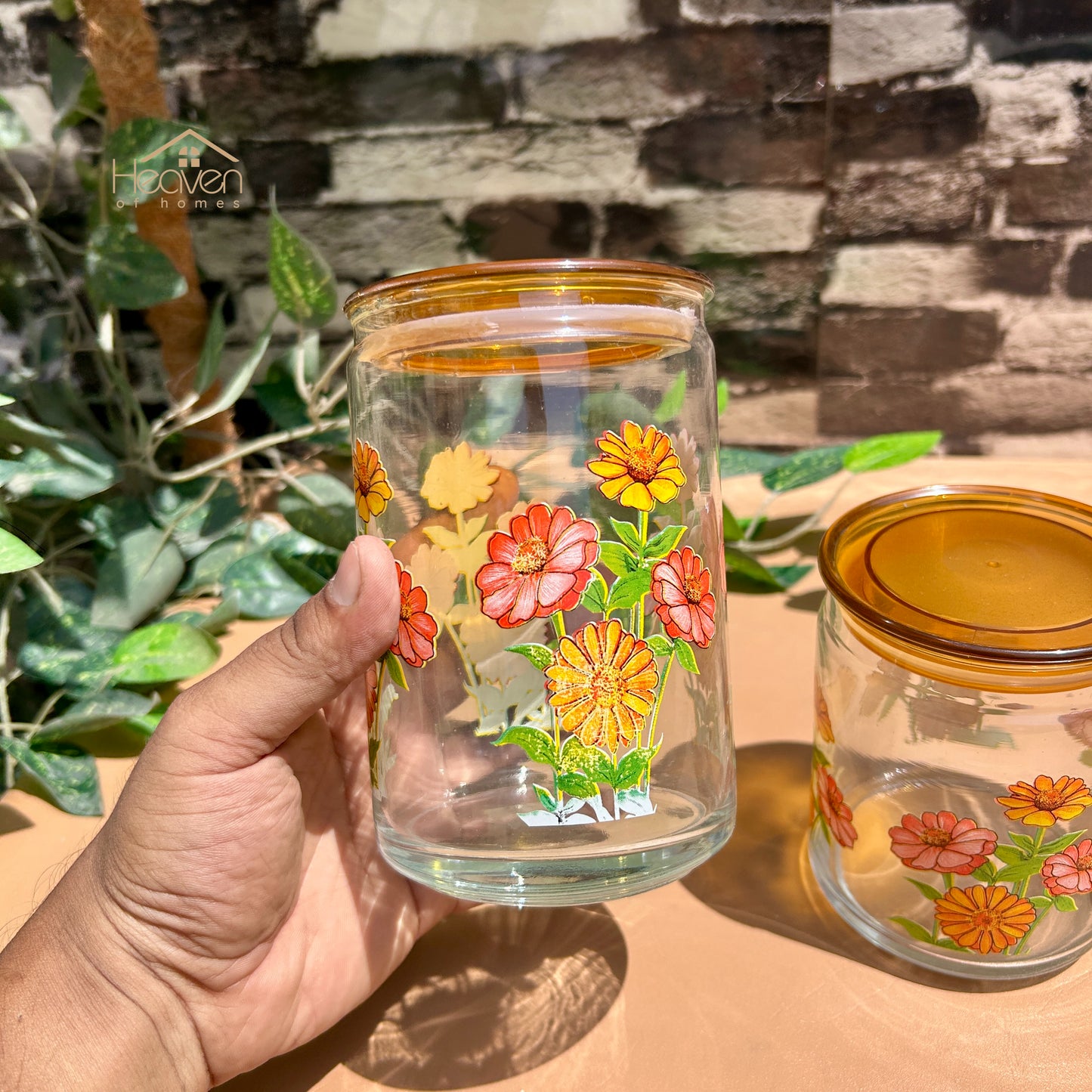 Heaven® Set of 3 Glass Storage Jars with Airtight Lids | Kitchen & Pantry Containers