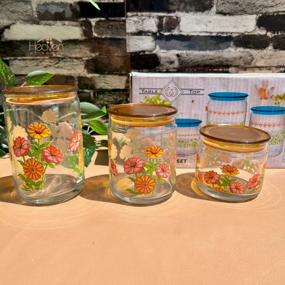 Heaven® Set of 3 Glass Storage Jars with Airtight Lids | Kitchen & Pantry Containers