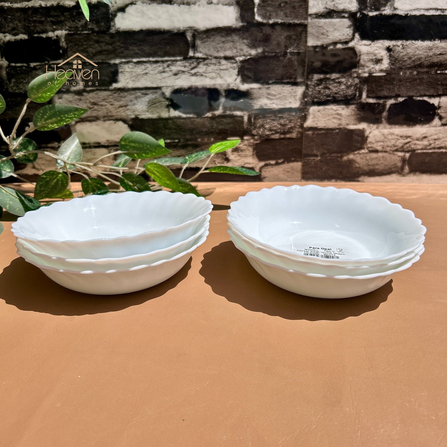 Opal® Set of 6 White Marble Round Plates – Stain-Proof, Microwave Safe & Durable Dinner Plates