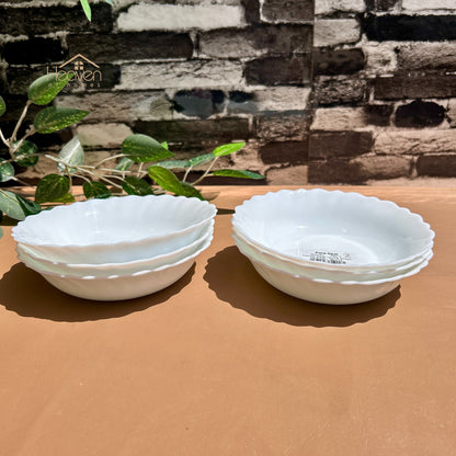 Opal® Set of 6 White Marble Round Plates – Stain-Proof, Microwave Safe & Durable Dinner Plates