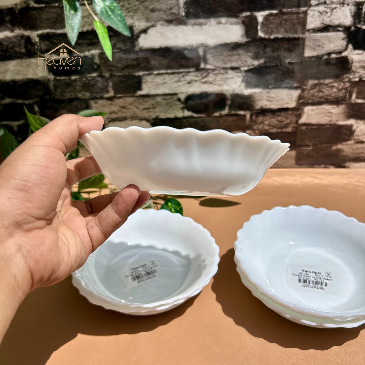 Opal® Set of 6 Marble 7-Inch Deep Plates | Premium Dinner & Serving Plates