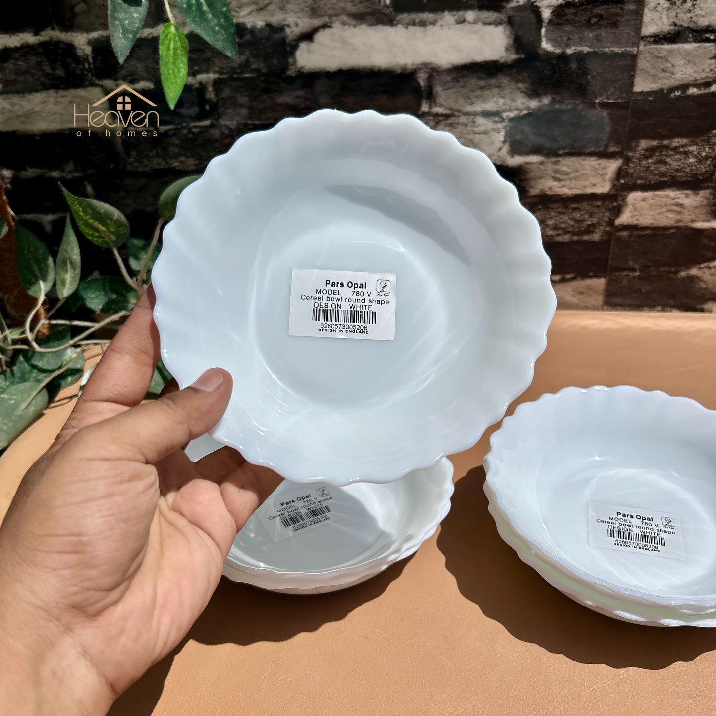 Opal® Set of 6 Marble 7-Inch Deep Plates | Premium Dinner & Serving Plates