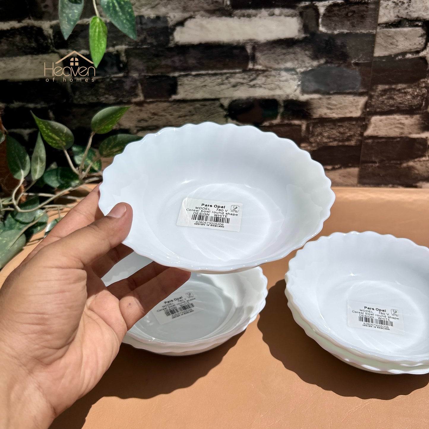 Opal® Set of 6 Marble 7-Inch Deep Plates | Premium Dinner & Serving Plates