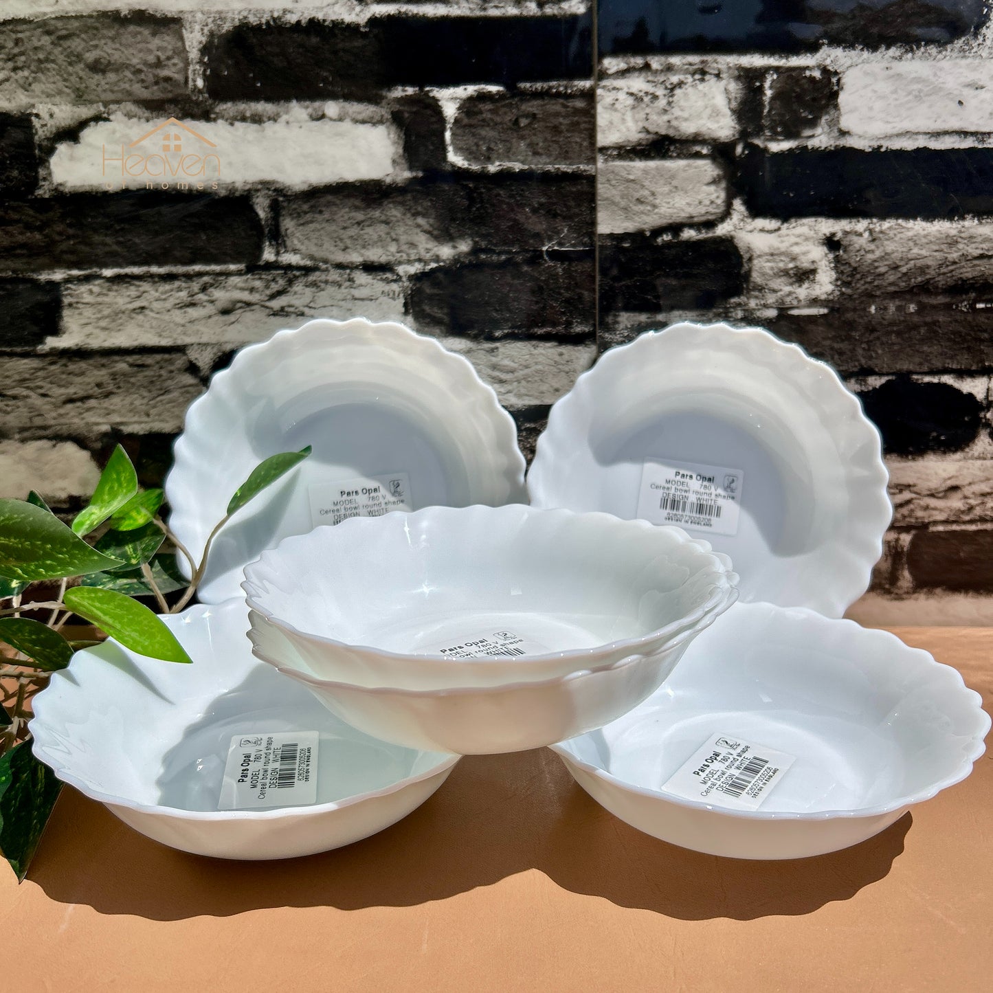 Opal® Set of 6 Marble 7-Inch Deep Plates | Premium Dinner & Serving Plates
