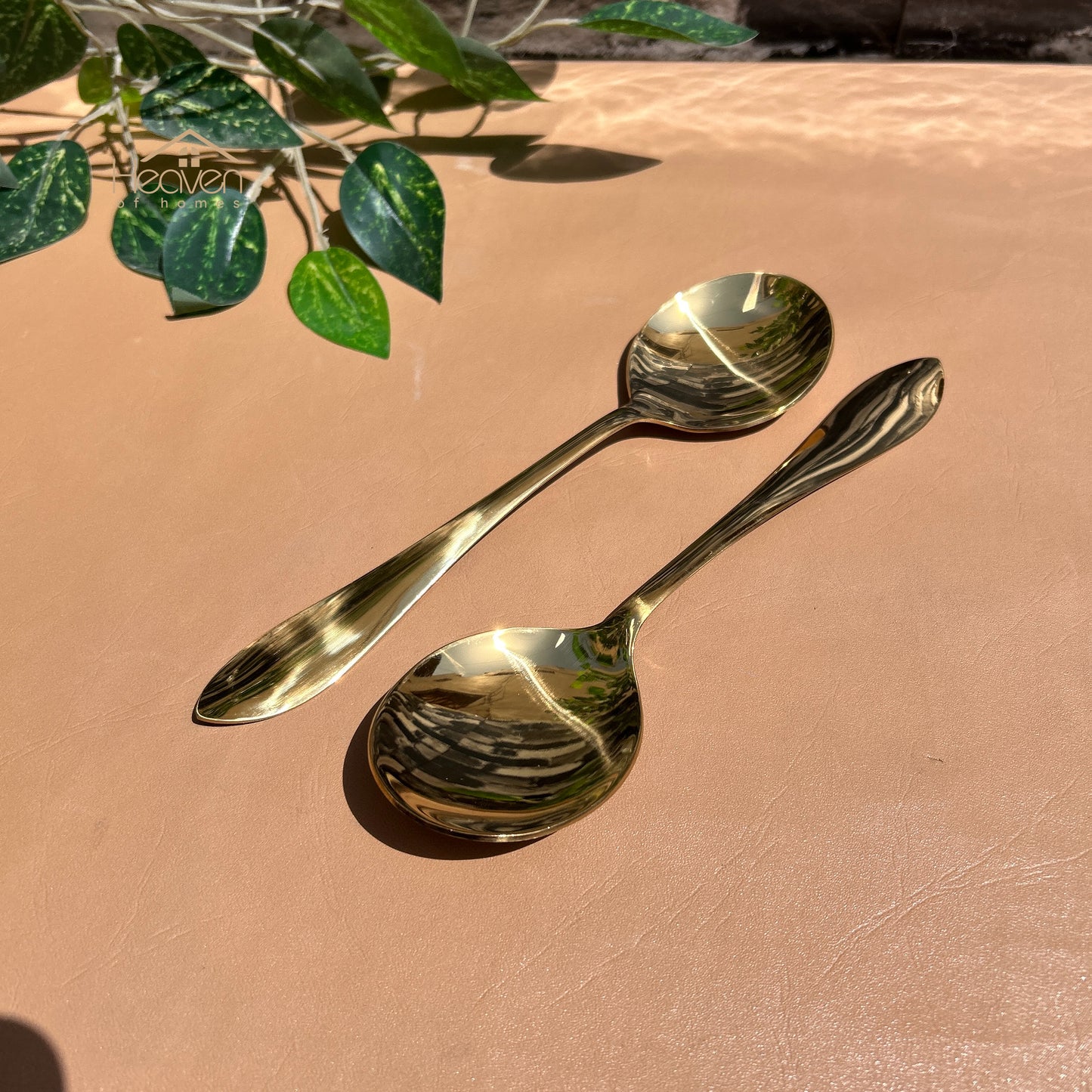 Heaven® Pure Stainless Steel Golden Cutlery Rust-Resistant & Dishwasher Safe Spoons