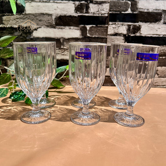 Delisoga® 6-piece 340ml Transparent Vine Glass Drinking Glasses – For Home & Dining Imperial - K325A