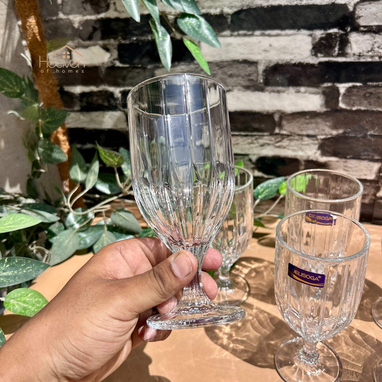 Delisoga® 6-piece 340ml Transparent Vine Glass Drinking Glasses – For Home & Dining Imperial - K325A