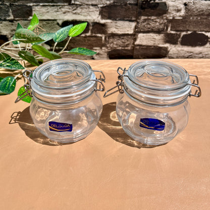 Delisoga® Set of 2 Glass Storage Jars with Airtight Lids | Kitchen & Pantry Containers