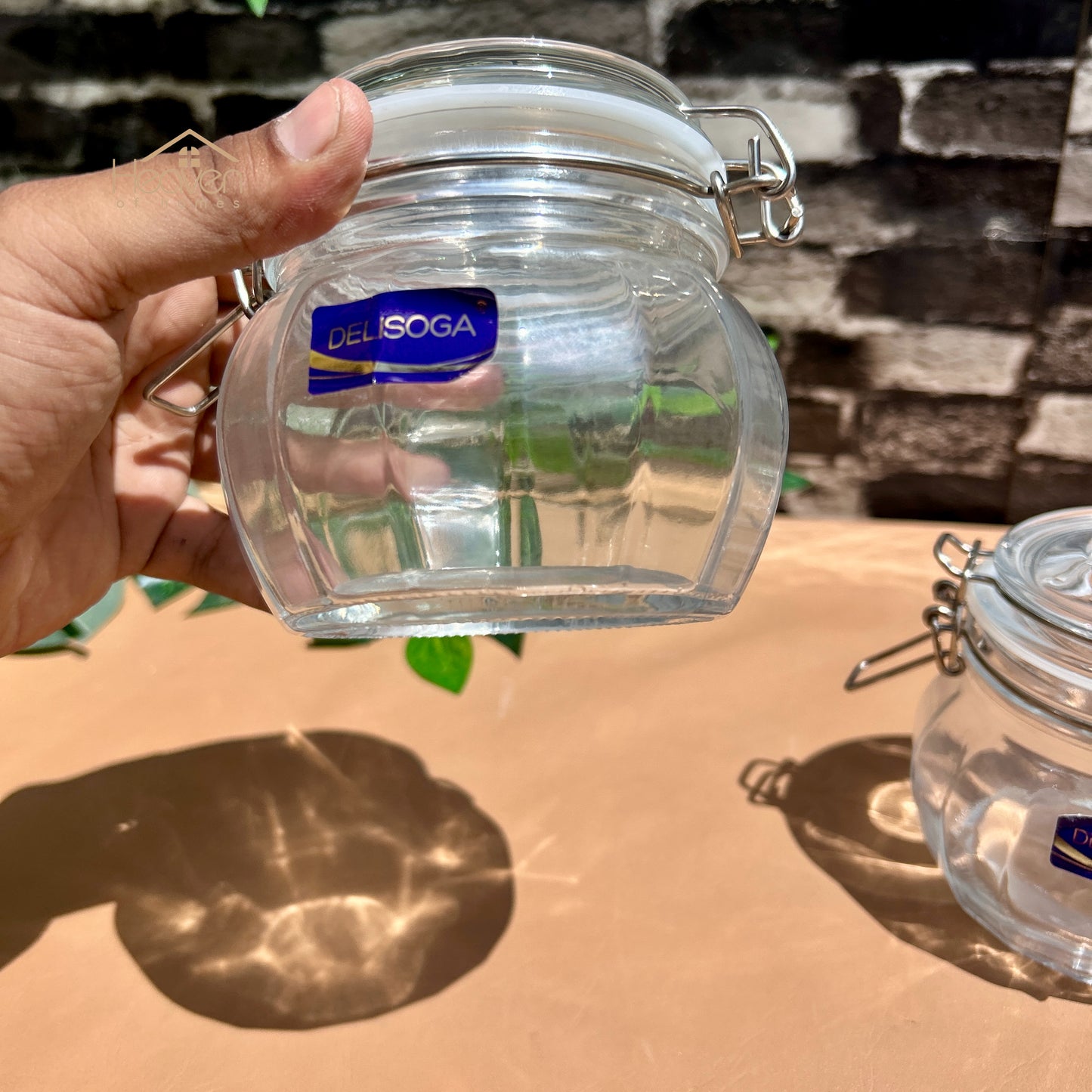 Delisoga® Set of 2 Glass Storage Jars with Airtight Lids | Kitchen & Pantry Containers