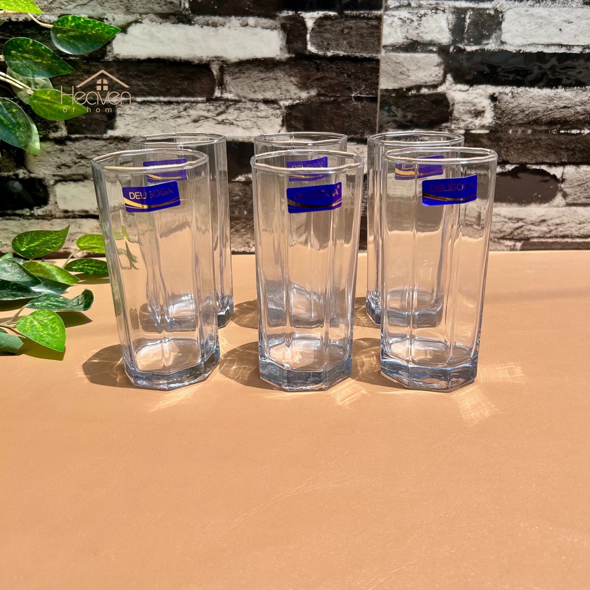 Delisoga® Elegant Classic Glass Tumbler Set – 6-Piece 365ml Long Drinking Glasses - Heaven of homes - Sale Pakistan