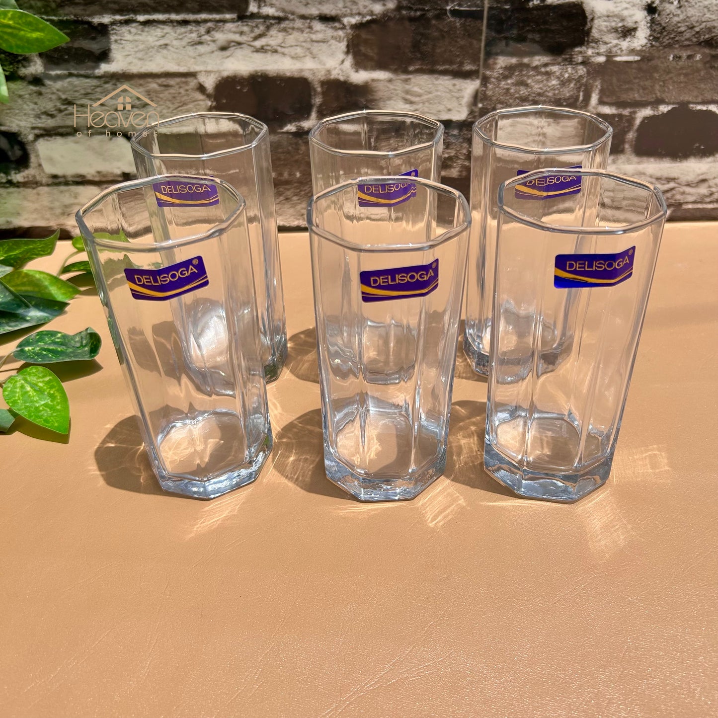 Delisoga® Elegant Classic Glass Tumbler Set – 6-Piece 365ml Long Drinking Glasses - Heaven of homes - Sale Pakistan
