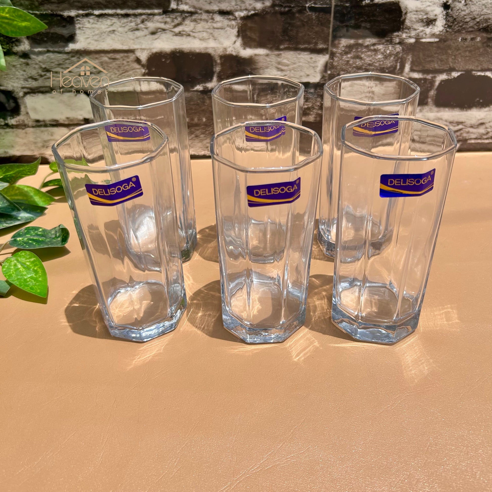 Delisoga® Elegant Classic Glass Tumbler Set – 6-Piece 365ml Long Drinking Glasses - Heaven of homes - Sale Pakistan