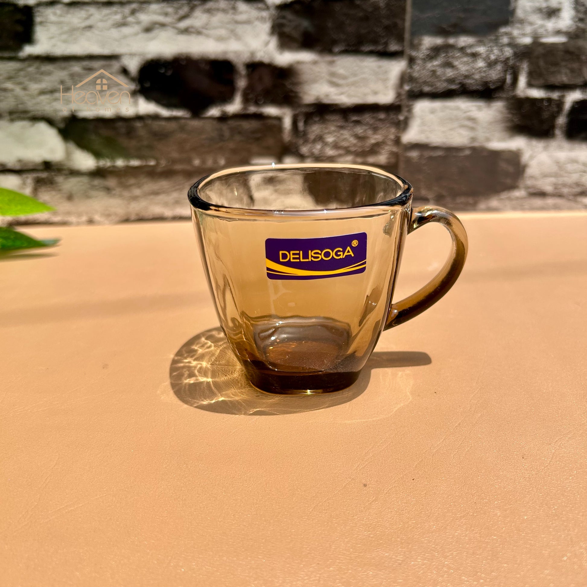 Delisoga® Set of 6 Clear Gold Accent Glass Mugs – 205ml Premium Transparent Cups for Tea, Coffee & Green Tea - ZB324-2055 - Heaven of homes - Sale Pakistan