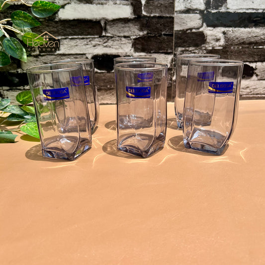 Delisoga® Set of 6 Transparent Clear Glass Water Tumblers – 335 ml Long Glassware - Heaven of homes - Sale Pakistan