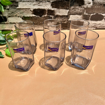 Delisoga® Set of 6 Transparent Clear Glass Water Tumblers – 335 ml Long Glassware - Heaven of homes - Sale Pakistan