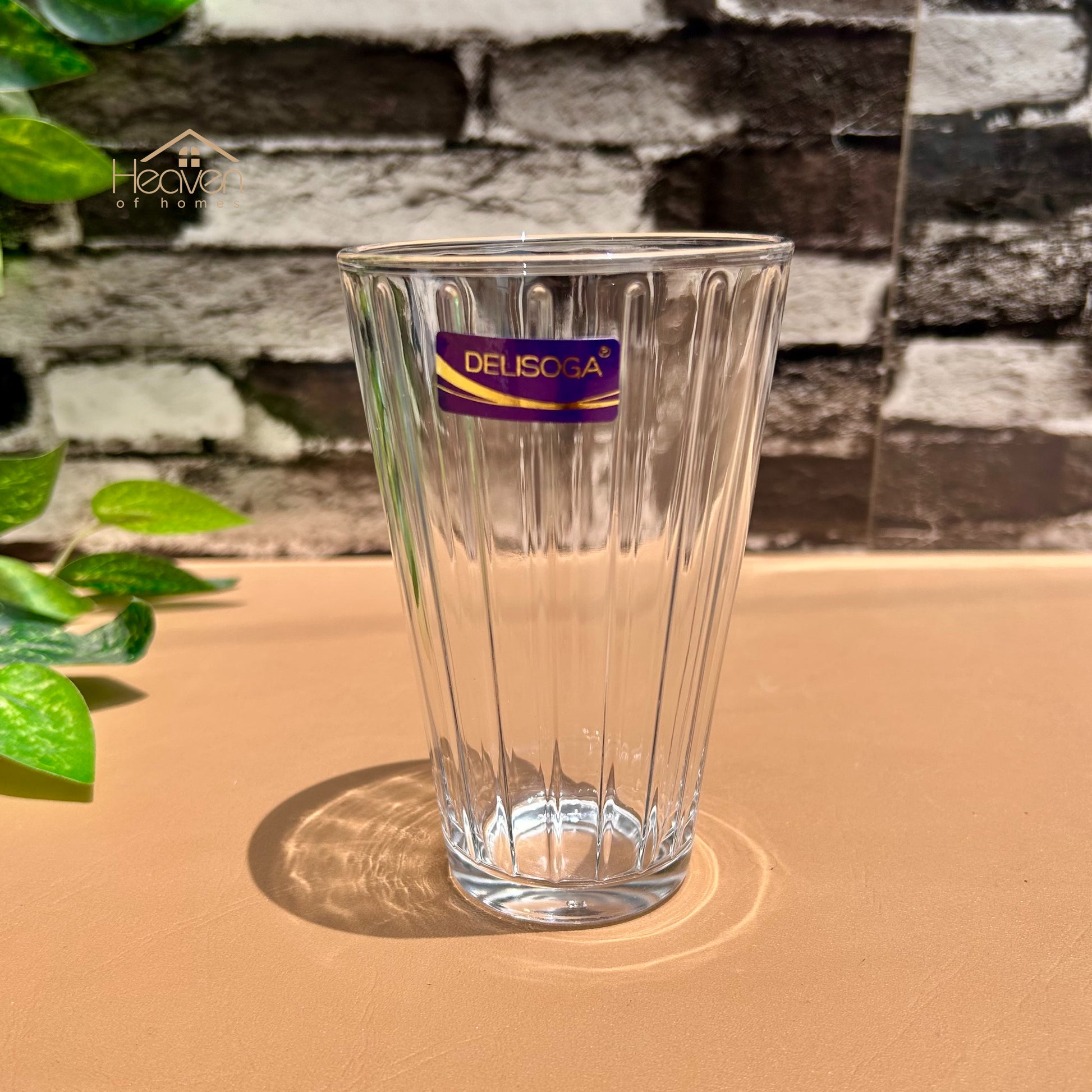 Delisoga® 6-Piece Lined Clear Glass Water Set – 315 ml Transparent Drinking Tumblers - Y5076B - Heaven of homes - Sale Pakistan