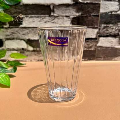 Delisoga® 6-Piece Lined Clear Glass Water Set – 315 ml Transparent Drinking Tumblers - Y5076B - Heaven of homes - Sale Pakistan