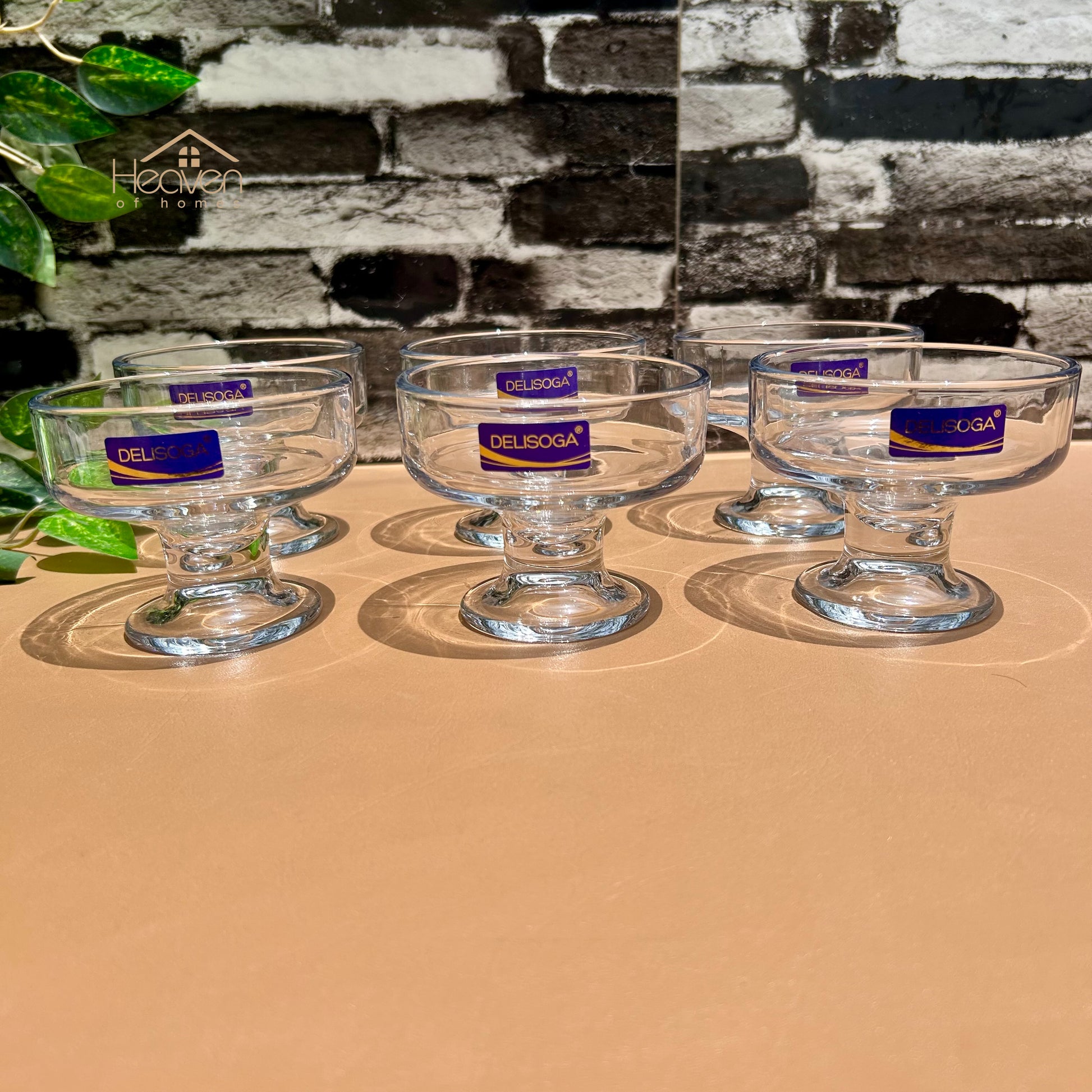 Delisoga® Set of 6 Clear Glass Dessert Bowls – Elegant Serving Bowls for Ice Cream, Pudding & Sweets - BQL031 - Heaven of homes - Sale Pakistan