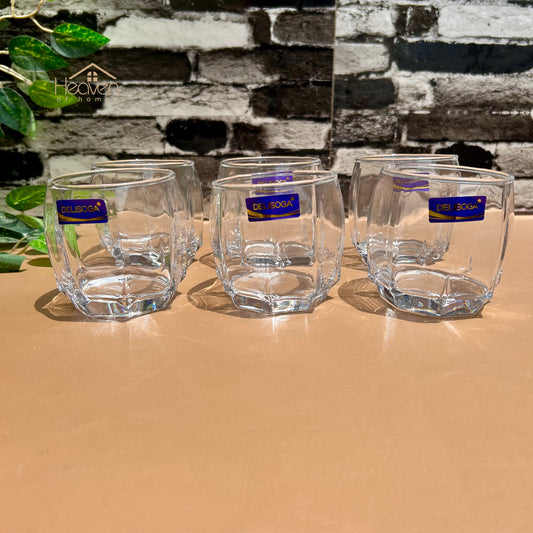 Delisoga® Set of 6 Premium Clear Glass Water Tumblers – 340 ml Transparent Glassware - JS5216-1 - Heaven of homes - Sale Pakistan