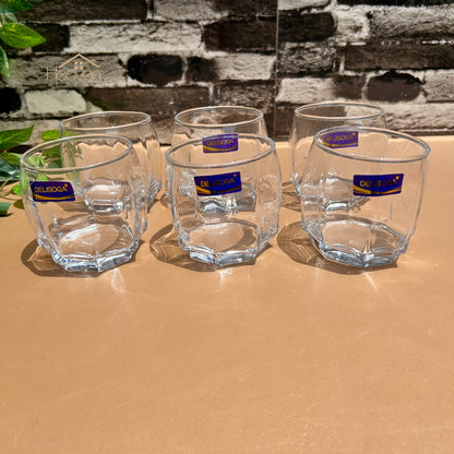 Delisoga® Set of 6 Premium Clear Glass Water Tumblers – 340 ml Transparent Glassware - JS5216-1 - Heaven of homes - Sale Pakistan