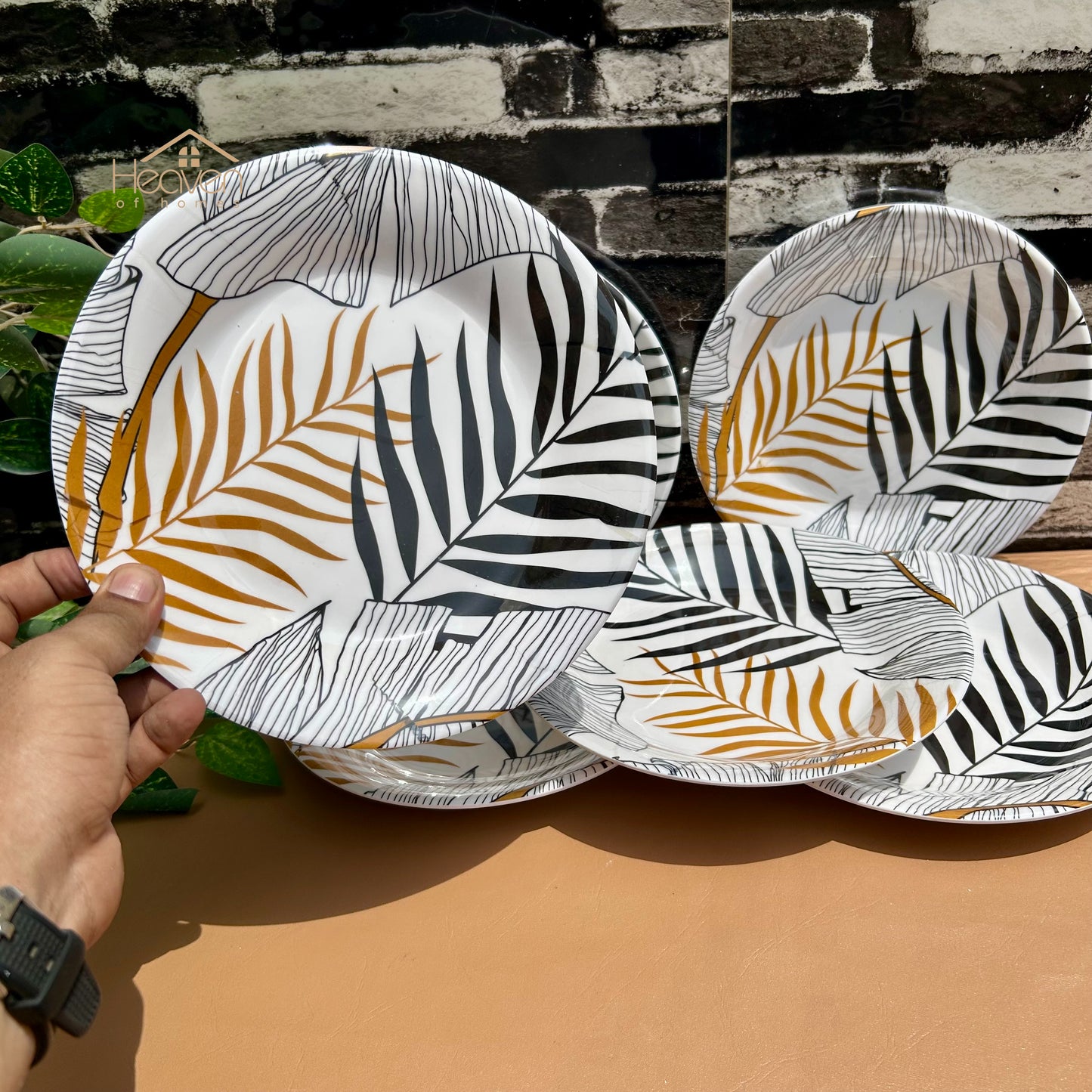 Heaven® Melamine Dinner Plates – Heavyweight, Durable, Stain-Resistant, Double-Glazed Design - Heaven of homes - Sale Pakistan