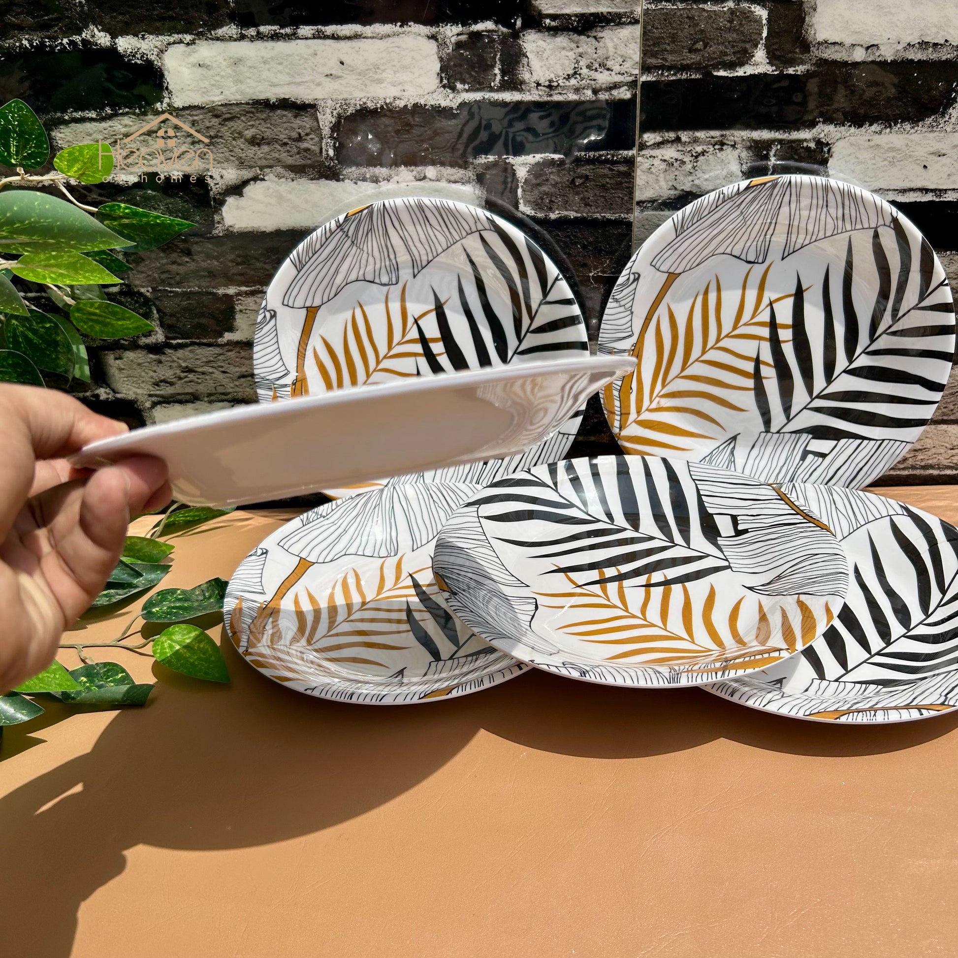 Heaven® Melamine Dinner Plates – Heavyweight, Durable, Stain-Resistant, Double-Glazed Design - Heaven of homes - Sale Pakistan