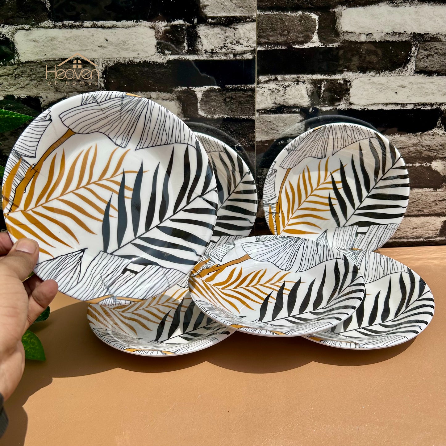 Heaven® Melamine Dinner Plates – Heavyweight, Durable, Stain-Resistant, Double-Glazed Design - Heaven of homes - Sale Pakistan