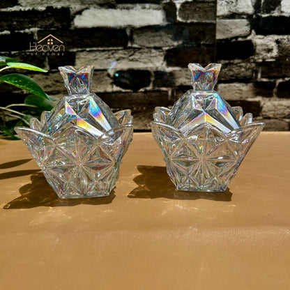 Delisoga® Set of 2 Glass Candy Jar – Chic and Elegant Storage for Sweets & Snacks