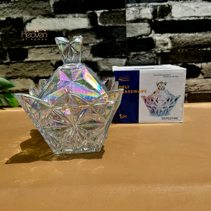 Delisoga® Set of 3 Glass Candy Jar – 1 large & 2 small Chic and Elegant Storage for Sweets & Snacks