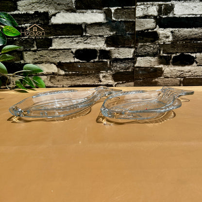 Heaven® 2-Piece Fish Style Dishes-Transparent Glass 10 Inches