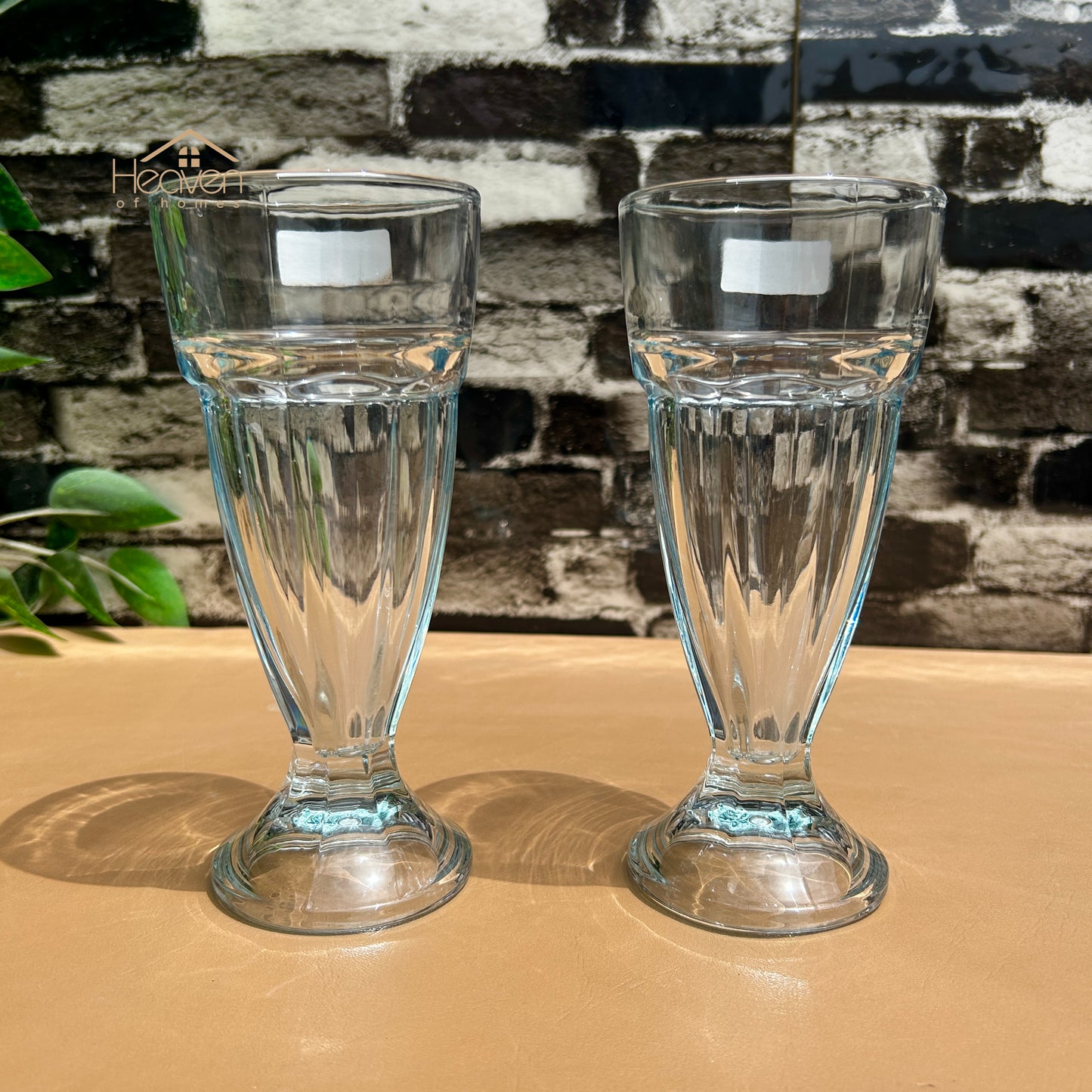 Delisoga® Set of 6 Clear Falooda Glasses Drinking Tumblers – 300ml | Water, Juice & Beverage Glassware BQL027