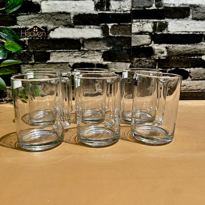 Delisoga® Set of 6 Clear Glass Juice Mugs – 480ml Beverage & Milkshake Cups - ZB375