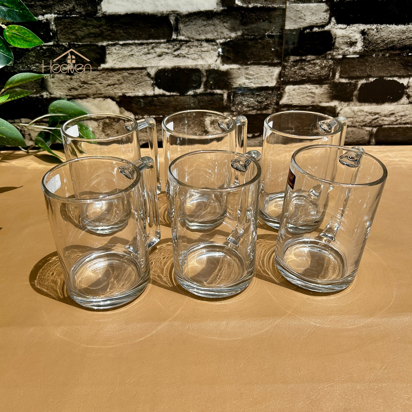 Delisoga® Set of 6 Clear Glass Juice Mugs – 480ml Beverage & Milkshake Cups - ZB375