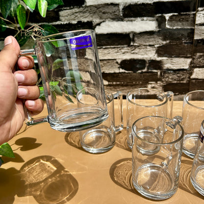 Delisoga® Set of 6 Clear Glass Juice Mugs – 480ml Beverage & Milkshake Cups - ZB375