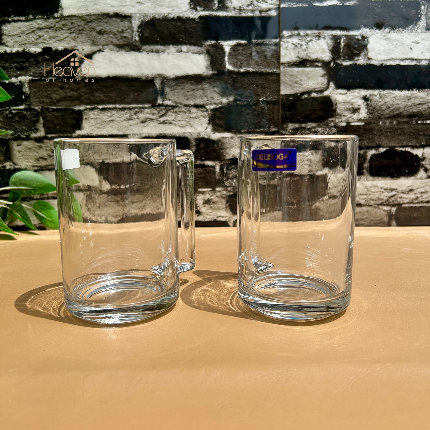 Delisoga® Set of 6 Clear Glass Juice Mugs – 480ml Beverage & Milkshake Cups - ZB375