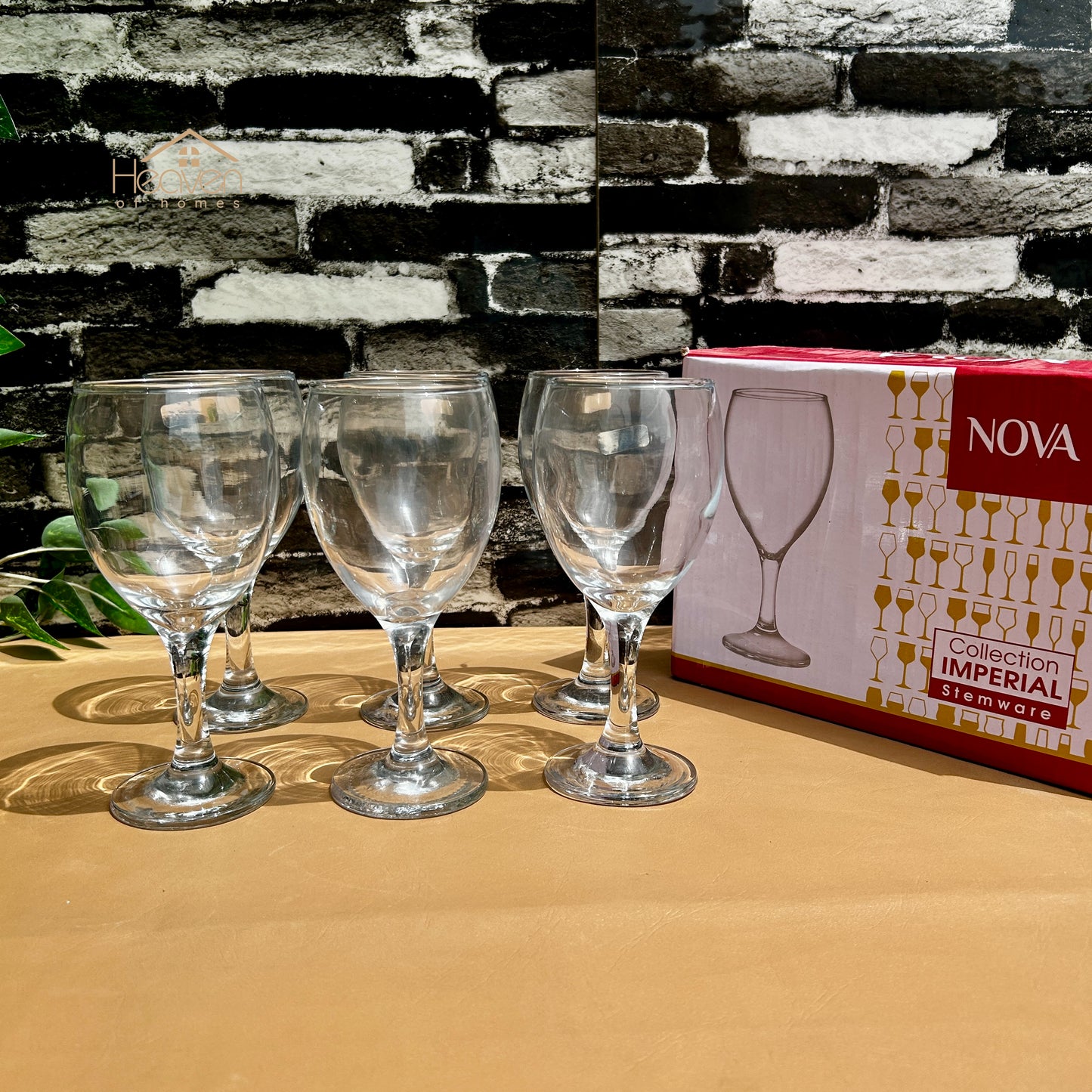 Nova® 6-piece Transparent Vine Glass Drinking Glasses – For Home & Dining Imperial 280 ML