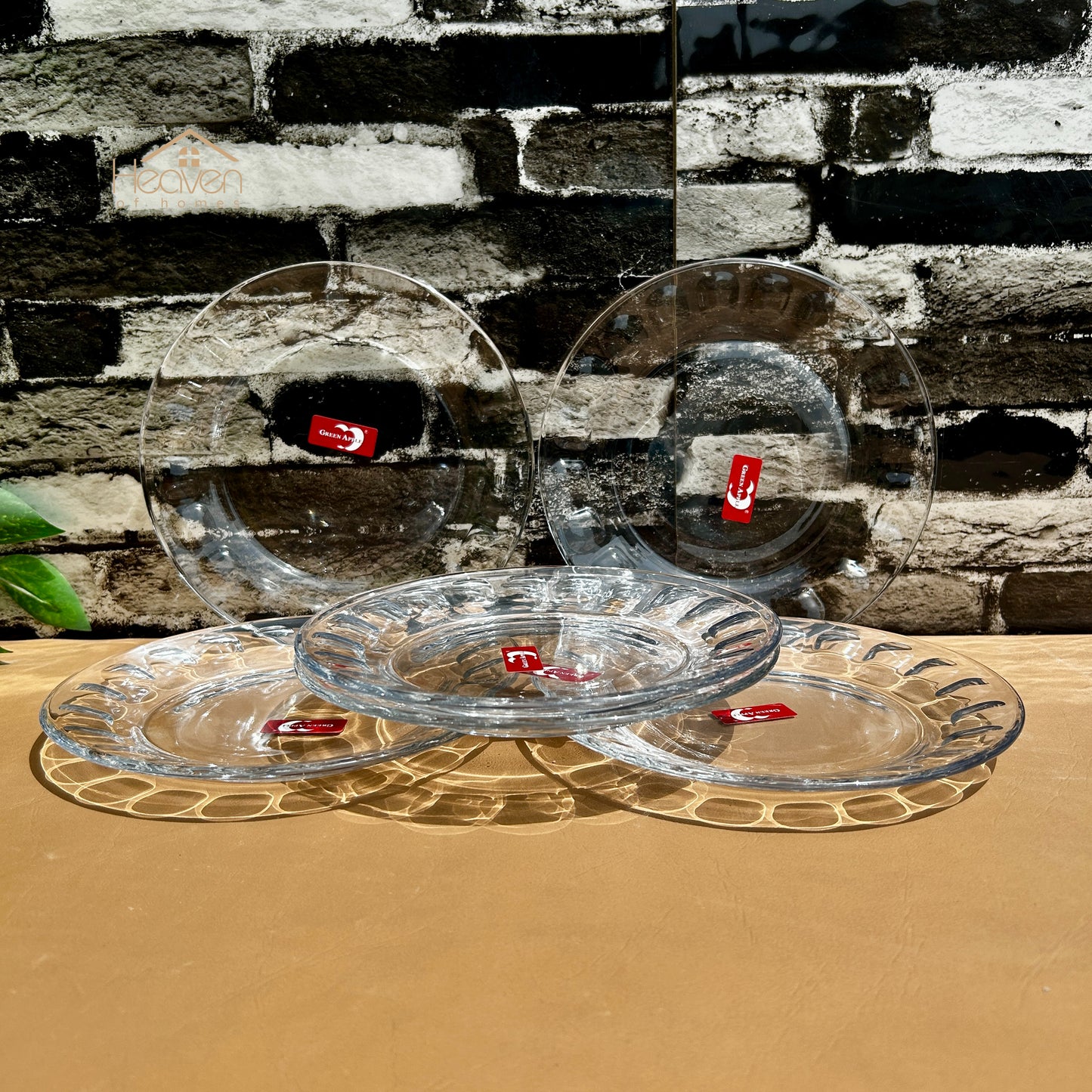 Deli® Set of 6 Clear Glass Quarter Plates | Perfect for Snacks & Desserts 7.5 inches