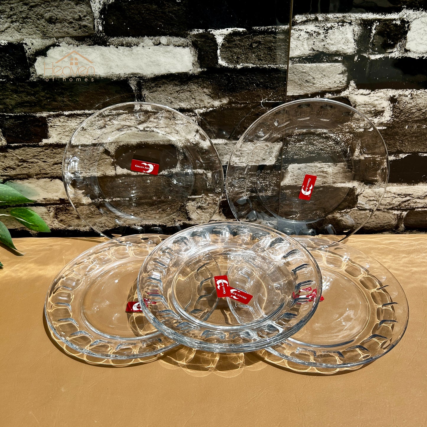 Deli® Set of 6 Clear Glass Quarter Plates | Perfect for Snacks & Desserts 7.5 inches