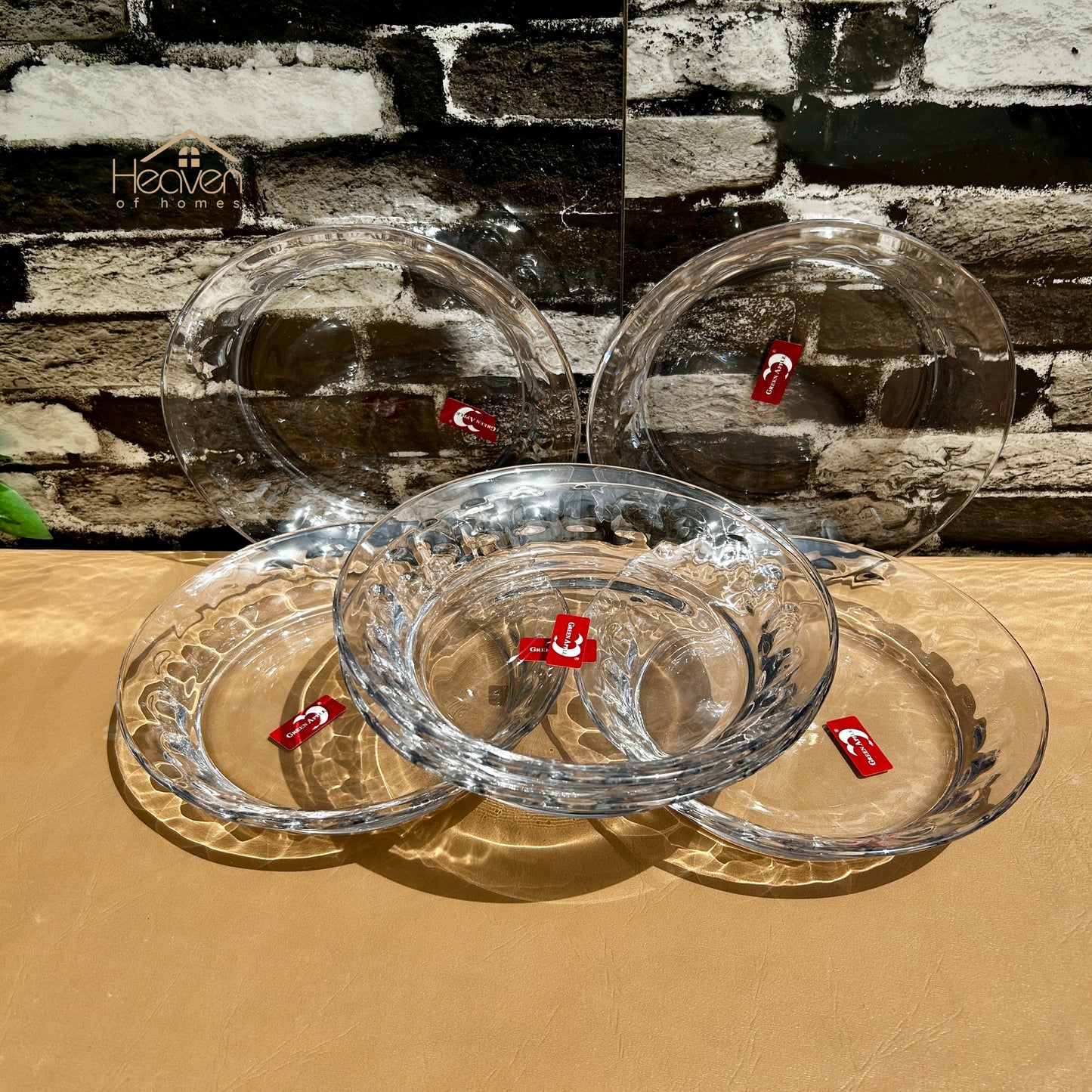 Deli® Set of 6 Deep Soup and Nihari Plates Clear Glass Dinner Plates 7.5 Inches
