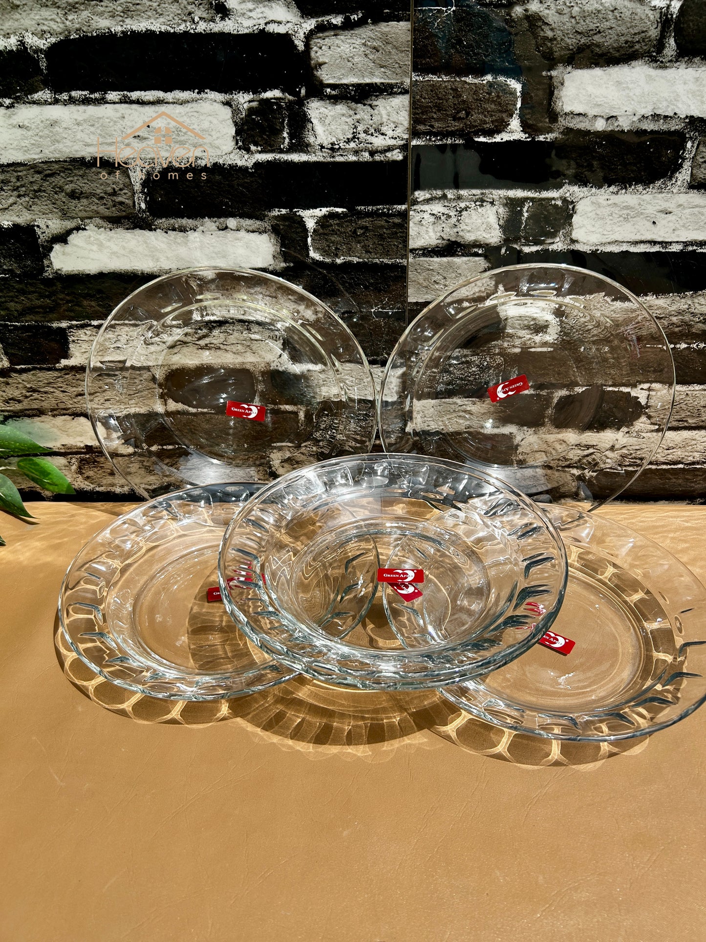 Deli® Set of 6 Deep Plates – Clear Glass Plates - 9 Inches
