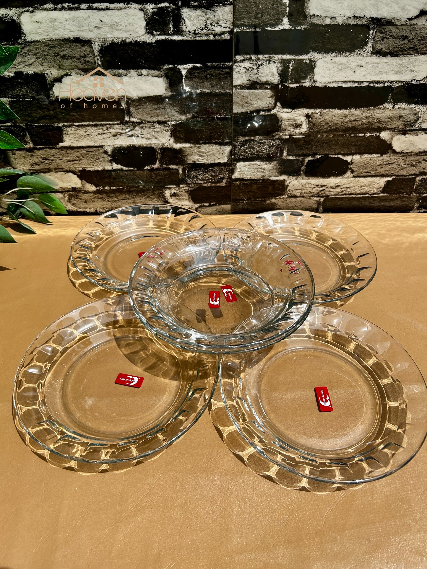 Deli® Set of 6 Round Clear Glass Rice Plates | 9 Inches